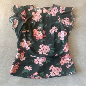Ann Taylor ~ Floral Peplum Blouse